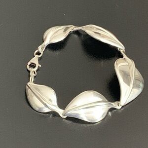 Designer Robert Lee Morris RLM Studio Sterling Silver 925 Modern Leaf Bracelet 8